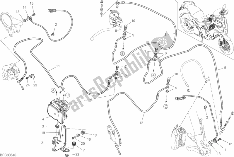 All parts for the Braking System Abs of the Ducati Multistrada 1260 ABS Brasil 2018